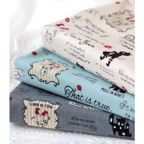 British style cat cotton handmade DIY cotton printed fabric clothing skirt pillow curtain decorative patchwork sewing materials