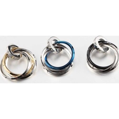 Jaymaxi Three Circles Pendant Charms Mirror Polished Stainless Steel Tricolor DIY Necklace Jewelry 20mm 10pcs/lot