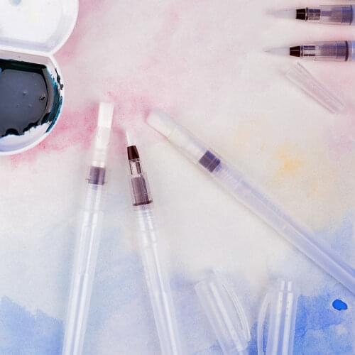 Water Brush Ink Pen Refillable Water soluble Transparent washable brush pens Painting Illustration Calligraphy pen