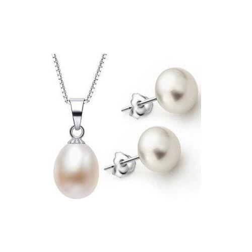HOT SAMPLE Real Freshwater Pearl Jewelry Set, Fashion Necklace and Earrings Set for Beautiful Bride Charm Women
