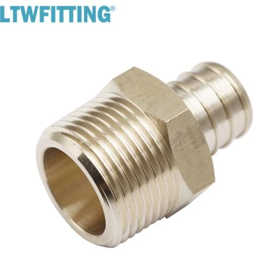 LTWFITTING Lead Free Brass PEX Adapter Fitting 3/4" PEX x 3/4" Male NPT Crimp Adaptor