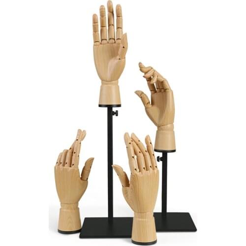 DHM102-M Drawing Sketch Mannequin Model Home Decor Human Artist Models Wood Grain Mannequin Dummy Hands For Jewelry Display
