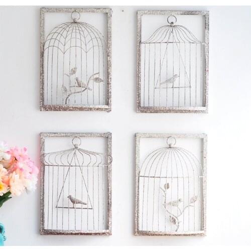 Metal Three-dimensional Wall Decoration Creative Retro Iron Cage Mural Wall Hangings