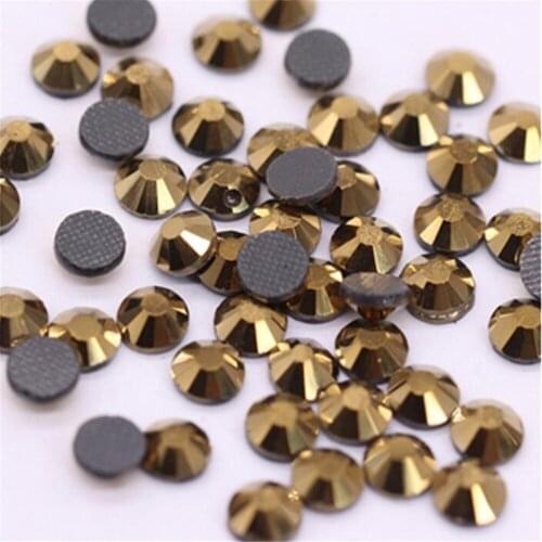 MHS.SUN SS20 SS30 Hematite Gold DMC Crystal Rhinestones DIY Loose Crystal Stones Glue HotFix Rhinestone For Garment Decoration