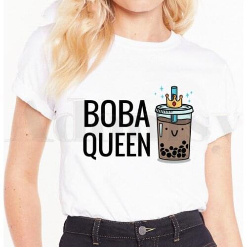 Bubble Tea Cute Cartoon Fashion Kawaii Graphic Womens T-shirt Short Sleeve Female Tops Tees Harajuku VintageT Shirts