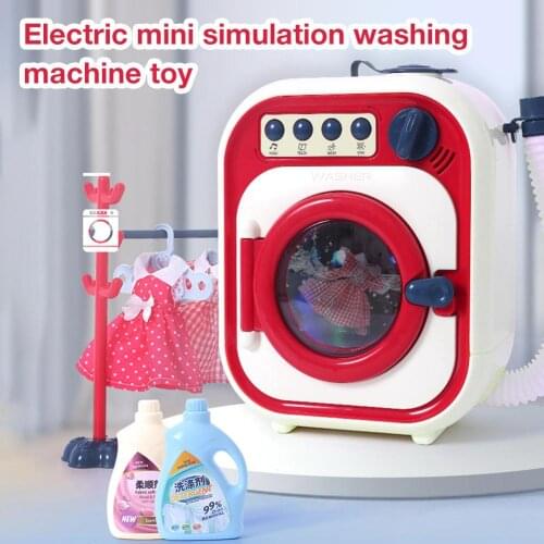 Mini Cute Electric Washing Machine Toy Playset Pretend Play Kids Efficient Cleaning Preschool Toy for Girl Gifts
