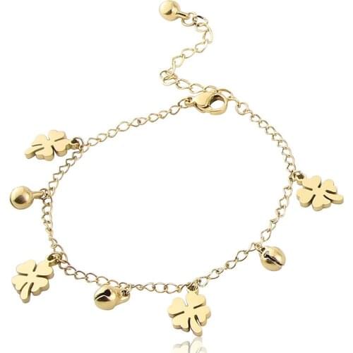 Fashion Stainless Steel Jewelry PLANT Clover Bracelet,Bangle For Womens Love Gift Wholesale