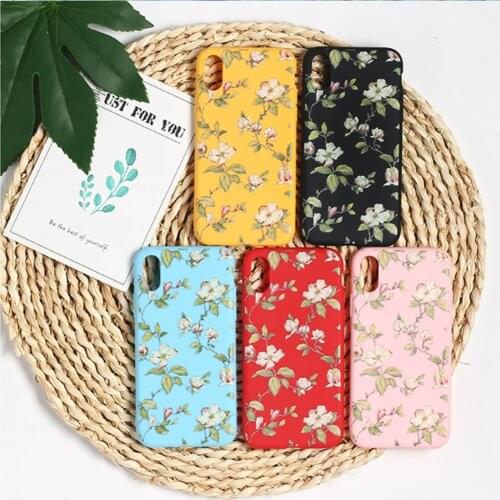 Flower Floral Print Fashion Phone Case For iPhone 11 Pro Max XR X XS Max 7 8 6S Plus Case Soft Silicone Yellow Pink Phone Cover