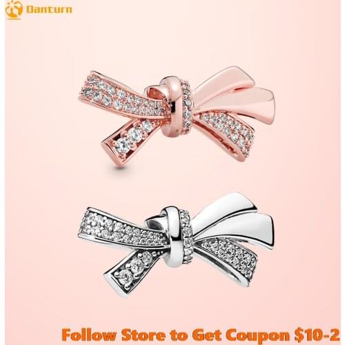 Fashion 925 Sterling Silver Beads Pink Mothers Love Bow Ribbon Bead Charms fit Original Pandora Bracelets Women DIY Jewelry