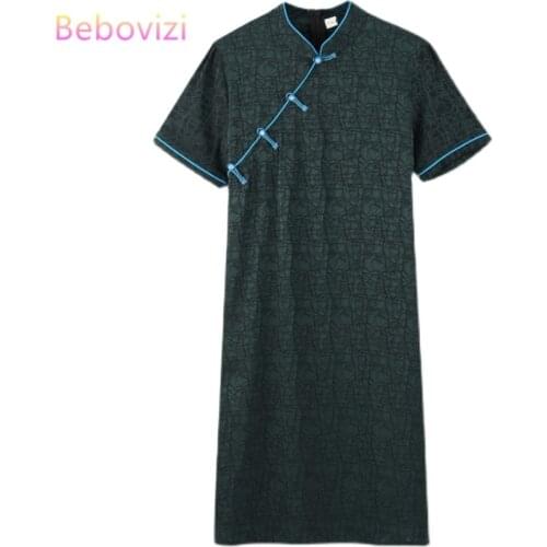 2021 New Plus Size M-3XL 4XL Green Party Casual Qipao Traditional Chinese Clothing Vintage Modern Cheongsam Dress for Women