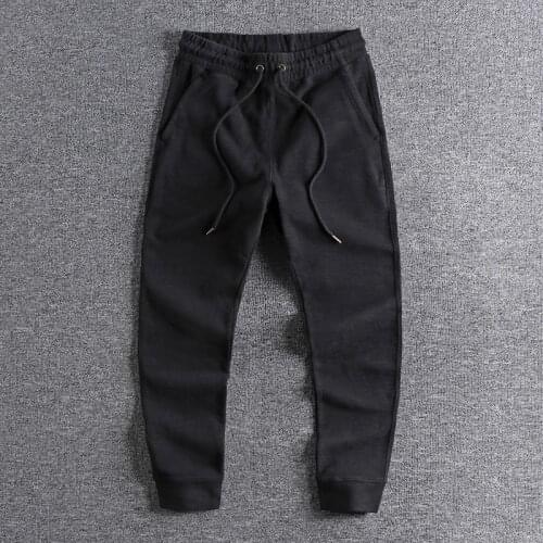 2020 new arrival Knitted youth sports Leggings European and American high quality causal solid color casual pants for men 0698