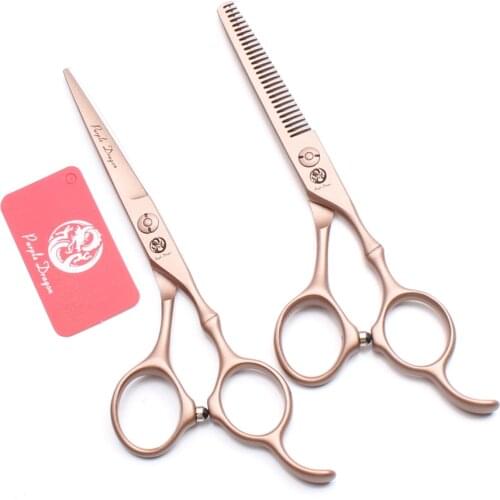 2Pcs Z9030 5.5'' Purple Dragon Hairdressing Cutting Shears Thinning Scissors Hair Styling Tools Professional Human Hair Scissors