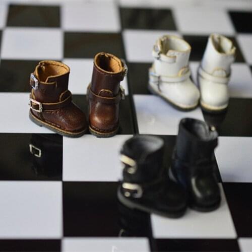 Ob11 doll shoes bjd shoes cowhide copper buckle leather boots for obitsu11,GSC clay,body9,YMY,1 / 12BJD doll Accessories boots