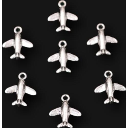 30pcs Silver Plated Mini Bomber Pendant Retro Bracelet Earrings Metal Accessories DIY Charms Jewelry Crafts Making A2434
