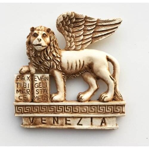 QIQIPP Italy water city Venice landmark flying lion travel commemorative painted crafts magnet refrigerator magnet