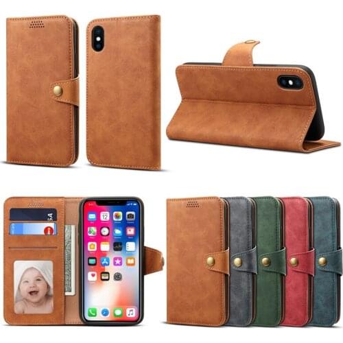 Retro Case for IPhone Xs Max XR Flip Cover Stand Card Cover Business PU Leather Wallet for IPhone 8 7 Plus 6 6S Plus Phone Case