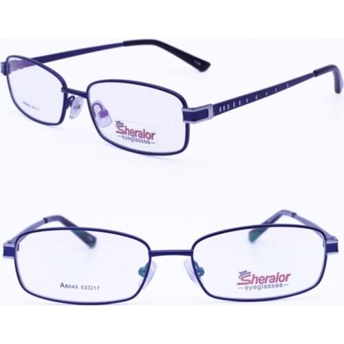 Retail sale A8049 nickel copper rectangale full-rim classic bicolor embossed temple optical eyeglass frames for men