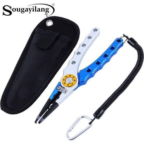 Sougayilang Fishing Pliers Fishing Tools Line Stainless Steel Lure Cutter Hook Aluminum Multifunctional Fishing Equipment