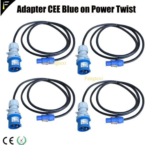 4pcs/lot Stage Power Cable 16A CEE Blue Male IP44 Plug Connetor 16a to PowerCon Female NAC3FCA Cable Adapter 2m5m10m Mains Lead