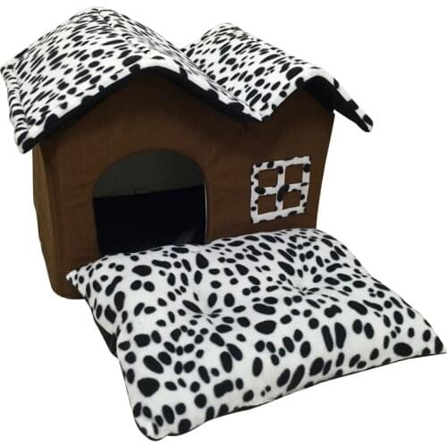 Dog House Folding Dog Bed For Large Dog House With Mat Pets Product Cats House Kennel Pet Puppy Cat Bed House Winter Warm