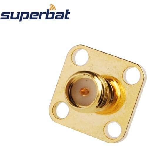 Superbat RP-SMA Jack (male pin) Panel Mount 4 hole Solder Connector with 4mm Dielectric&solder