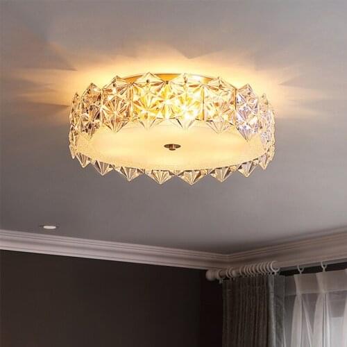 GPD 2021 new led chandelier hexagon crystal ceiling chandelier for living room bedroom round gold ceiling lamp lustre Люстра