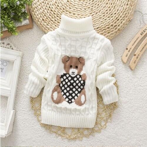 BibiCola baby sweaters for girls boys kids autumn winter warm cartoon clothing children pullovers bebe turtleneck sweater