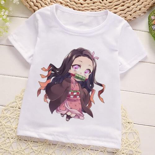 Demon Slayer Kimetsu No Yaiba Girls Teen Kids Cartoon Blade Top Clothing For Children From 24M To 9 Years Old Baby Casual Tops