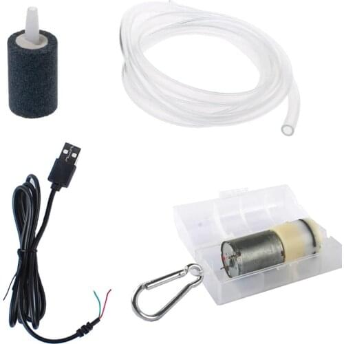 USB Aeration Pump Small Portable Ultra-quiet Aquarium Oxygen Air Pump Silent Air Pump Portable Mini USB Air Pump for Fish Tank w