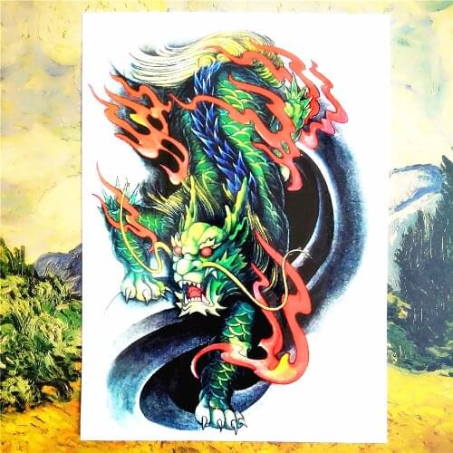 Kylin Thunder Beast Temporary Body Art Flash Tattoo Sticker, 20*12cm Waterproof Tatto Summer Style Henna Tatoo Sex Products