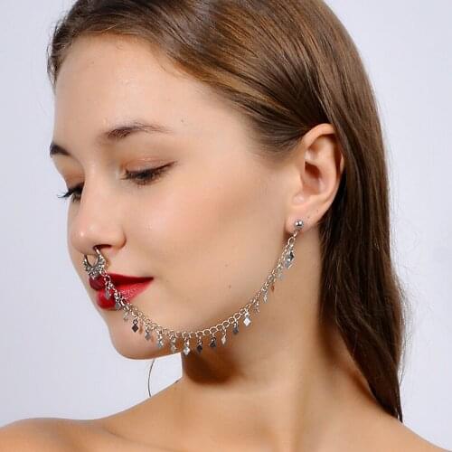 Nose Clip Punk Hip Hop Exaggeration Cерьги Earrings For Women Jewelry Kolczyki Pendientes Cережки Unusual Vintage Female