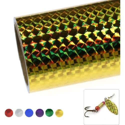 1 roll 5mX22cm Saltwater Fishing Lure Skin Making Material Holographic Adhesive Film Sticker Flash Tape Sabiki Bait Decal