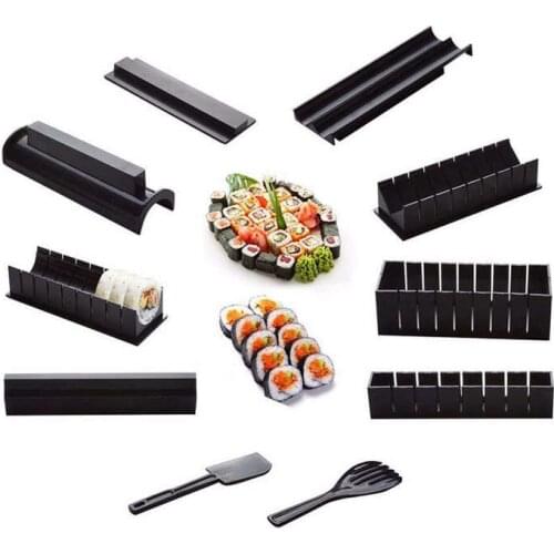 10 Pics/Set Diy Sushi Maker Onigiri Mold Rice Mould Kits Kitchen Bento Accessories Tools