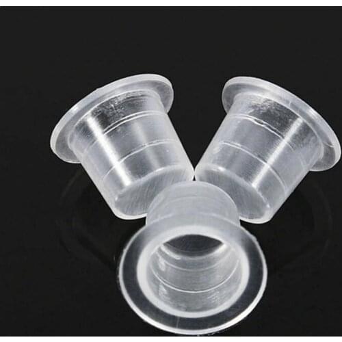 Top Quality 1000pcs Disposable Plastic Tattoo Ink Cups Permanent Holder Clear Container Makeup Tattoo Cap Pigment Accessory C9M3