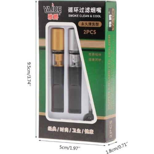 2PCS Super Cleaning Reduce Tar Smoke Tobacco Filter Cigarette Holder Reusable Cigarette Filter Gadget Tool Gifts For Men Femal