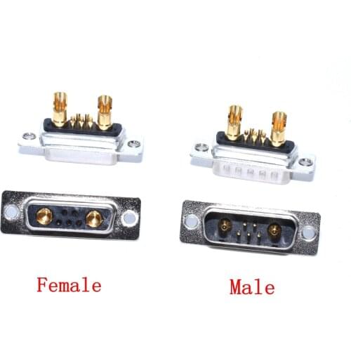 20pcs High Power 7W2 Female/Male Solder Type D-sub Connector Machined Pin Full Gold Flash Wire Type