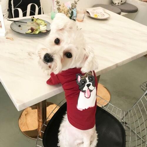 2018 Spring Pet Dog Clothes for Small Dogs Puppy French Bulldog Cotton Sweater Chihuahua Tshirt for Cat Yorkie Vest XS-XXL