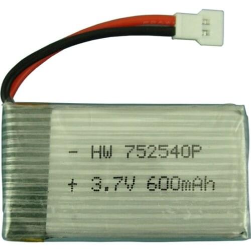 3.7V 600mAH Remote quadrocopter Lipo battery For Syma X5C lipo battery 3.7V 600mAH XH plug 752540 1S Lipo battery 1pcs/lot