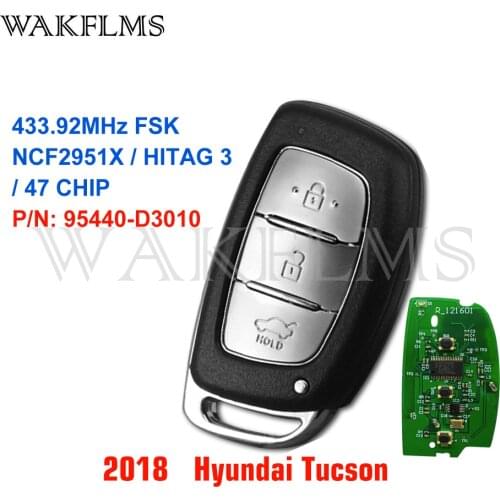433MHz ID47 Smart Remote Car Key Keyless Fob For Hyundai Tucson 2018 P/N: 95440-D3010