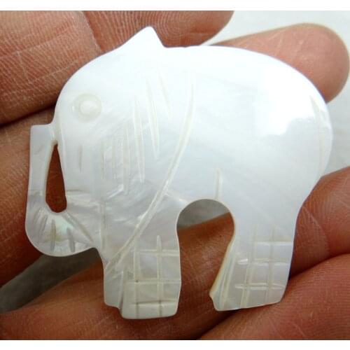 Fashion 44*45MM Natural Sea SHELL hand-carved Elephant Pendant Beads necklace 5PC Jewelry Findings Free shipping no hole