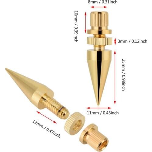 8 Pairs 6 X 36Mm Copper Speaker Spike Isolation Stand + Base Pad Feet Mat Speaker Isolation Speaker Isolation Pads