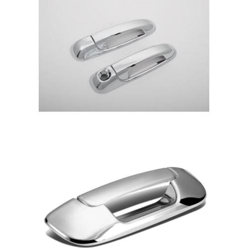 ABS Chrome Door Handle Cover + Tailgate Cover For 02-08 Dodge Ram 1500 2 Door