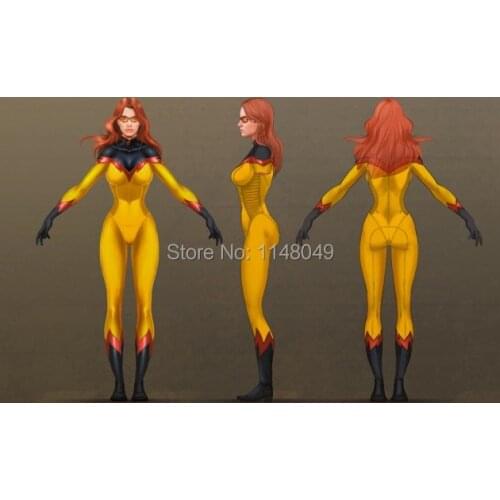 Freeshipping Firestar Spandex Superhero Costume