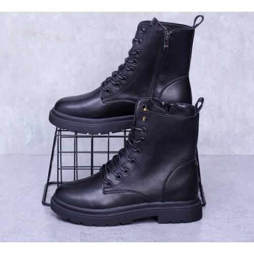 Ankle Boots Soft Leather Women Flat Platform Short Boots Ladies Shoes Fashion Autumn Winter Boots