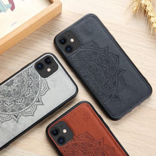 Mandala Retro Case For iPhone 12 Pro Max 12 Mini 11 X Xr Xs 6 6S 7 8 Plus SE2 Leather Back Cover Men Matte Shockproof Phone Case