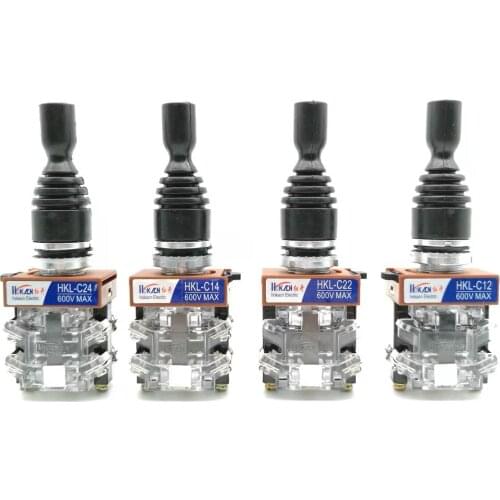 22mm Joystick Switch Momentary 4position 4NO Self Latching Spring Return Wobble Stick Monolever Rocker Cross Switch HKL-C22/C24