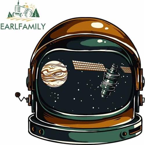 EARLFAMILY 13cm x 12.8cm For Astronaut Car Stickers Waterproof Decal Campervan Car Styling Scratch-Proof Decoration