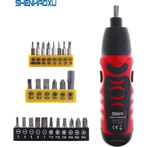 Mini Electric Screwdriver Battery Operated Cordless Screw Driver Drill Tool Set Bidirectional Switch With 11pcs or 14pcs Screws