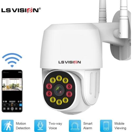 LSVISION 1080P Wifi PTZ IP Camera Outdoor AI Security Camera Wireless Audio Waterproof IR Night Vision Video Surveillance Camera