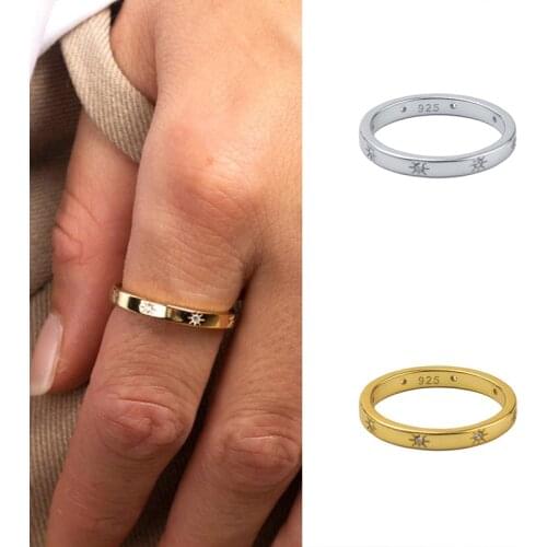 Minimalist 925 Sterling Silver Fine Jewelry Bling Zircon Rings for Engagement Valentines Day Lovers' Girls Couples Finger Ring